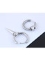 Fashion Silver Titanium Steel Spring Earrings Single