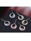 Fashion Silver  Silver Needle Copper Micro-inlaid Zircon Multi-layer Ring Earrings