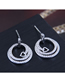 Fashion Gold  Silver Needle Copper Micro-inlaid Zircon Multi-layer Ring Earrings