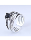 Fashion Silver Gemstone Open Ring