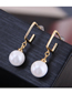 Fashion Gold  Silver Needle Square Pearl Stud Earrings