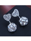Fashion Silver  Silver Pin Zirconium Stud Earrings