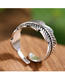 Fashion Silver Leaf Open Ring