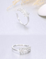 Fashion Silver Zircon Leaf Open Ring