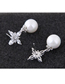 Fashion Silver Zircon Pearl Earrings