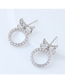 Fashion Silver Zirconium Bow Earrings