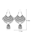 Fashion Silver Hollow Bell Tassel Earrings