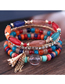 Fashion Color Acrylic Bead Tower Tassel Multilayer Bracelet