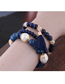 Fashion Black Acrylic Beaded Multilayer Tassel Bracelet