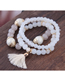 Fashion White Acrylic Beaded Multilayer Tassel Bracelet