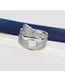 Fashion White K Inlaid Zircon Belt Buckle Ring