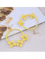 Fashion Yellow Metal Ring Blossoming Petal Earrings