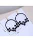 Fashion Black Metal Ring Blossoming Petal Earrings