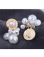 Fashion Gold Metal Pearl Drop Earrings