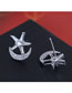 Fashion Silver  Silver Needle Copper Micro-inlaid Zircon Star Moon Stud Earrings