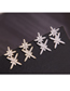 Fashion Gold Copper Micro-inlaid Zirconium Flower Earrings