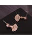 Fashion Gold Copper Micro-inlaid Zirconium Fan-shaped Earrings