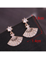 Fashion Silver Copper Micro-inlaid Zirconium Fan-shaped Earrings