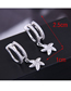Fashion Silver  Silver Needle Copper Micro-inlaid Zircon Starfish Ear Clip