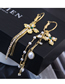 Fashion Gold  Silver Needle Copper Cross Tassel Asymmetric Earrings Earrings