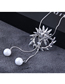 Fashion Color Metal Flower Drop Ear Pearl Necklace