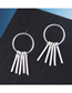 Fashion Silver  Silver Needle Copper Tassel Earrings