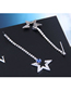 Fashion Silver  Silver Needle Flash Diamond Star Stud Earrings