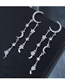 Fashion Silver  Silver Needle Copper Micro-inlaid Zircon Star Moon Stud Earrings