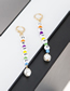 Fashion Gold Alloy String Resin Letter Pearl Earrings