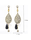 Fashion Gold Metal Flash Diamond Water Drop Earrings