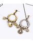 Fashion Gold Metal Flash Diamond Flower Earrings