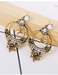 Fashion Gold Metal Flash Diamond Earring