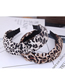 Fashion White Leopard Fabric Knotted Wide Edge Hoop