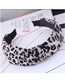 Fashion White Leopard Fabric Knotted Wide Edge Hoop
