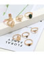 Fashion Golden Diamond Serpent Figure Sun Flower Ring Set