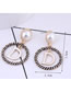 Fashion Golden Round Letter Pearl Studs
