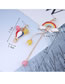Fashion Color Parachute Rainbow Asymmetric Stud Earrings