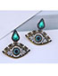 Fashion Black Eye Drop Studs With Diamonds