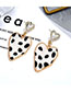 Fashion Brown Peach Heart Stud Earrings With Diamonds