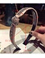 Fashion Gray Cross-knotted Hair Hoop With Diamonds