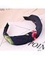 Fashion Navy Printed Knotted Hair Hoop