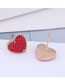 Fashion Red Love Heart Stud Earrings