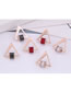 Fashion Red Triangle Cubic Zirconia Hollow Letter Earrings