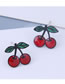 Fashion Red Cherry Contrast Stud Earrings