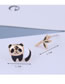 Fashion Black Panda Bamboo Asymmetric Stud Earrings