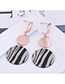 Fashion Rose Gold Titanium Steel Stripe Geometric Stud Earrings