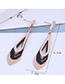 Fashion Black Diamond Sequin Multilayer Letter Cutout Stud Earrings