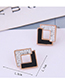 Fashion Black Solid Geometric Square Diamond Stud Earrings