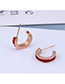 Fashion Pink Geometric C-shaped Stud Earrings