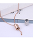 Fashion Rose Gold Diamond Capsule Contrast Necklace